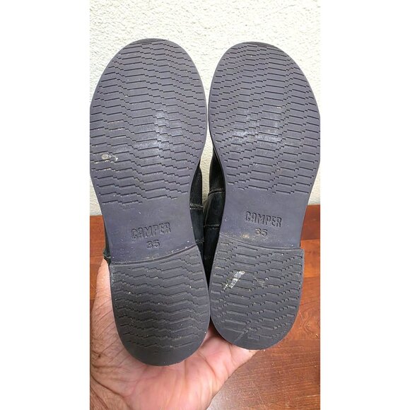 Camper Black Leather Knee-High Riding Boots Side Zippers Women's EU Size 35/ 5US - Picture 5 of 7